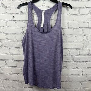 Lululemon Salute the Sun Singlet Tank Top Racer Split Back Tie Heathered Viola 8